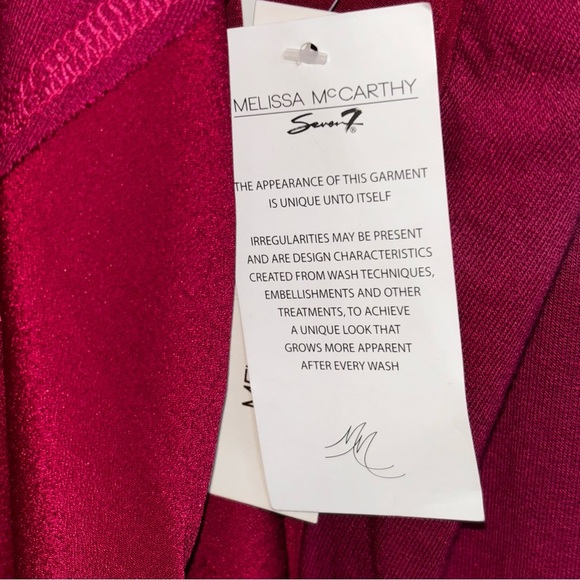 Melissa McCarthyxSeven7 Women’s Large Tunic Top Cowl Neck Red Modal Long Sleeve - Picture 8 of 11